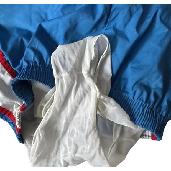 VTG Off The Wall Men’s Nylon Running Shorts Blue Red White Lined SZ Small 80s - Picture 5 of 9